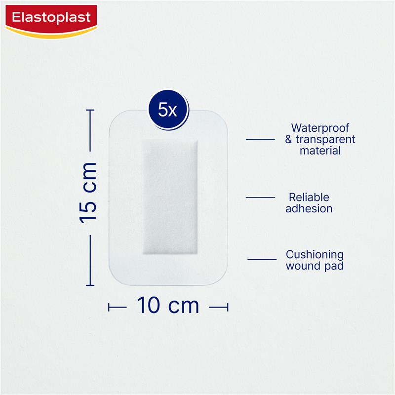 Load image into Gallery viewer, Elastoplast Waterproof Dressing 3XL 10x15cm 5 Dressings

