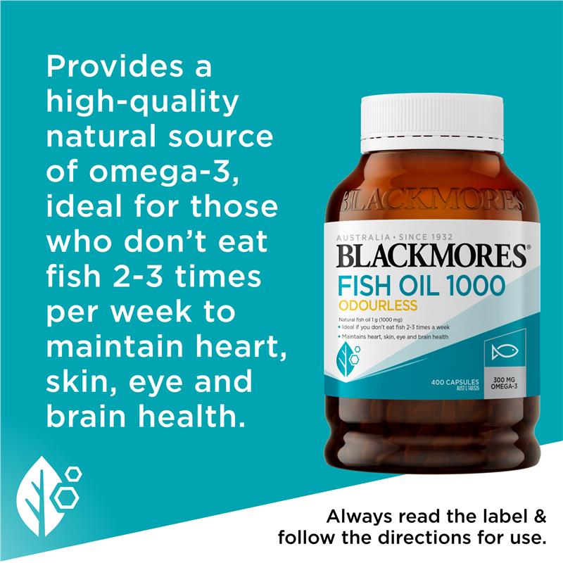 Load image into Gallery viewer, Blackmores Odourless Fish Oil 1000mg 400 Capsules
