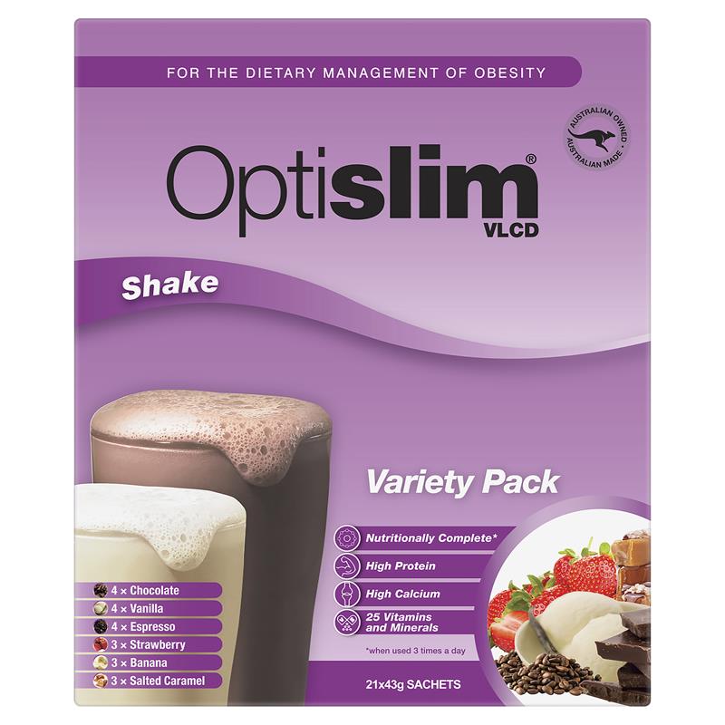 Load image into Gallery viewer, Optislim VLCD Meal Replacement Shake Variety Pack 21x43g Sachets
