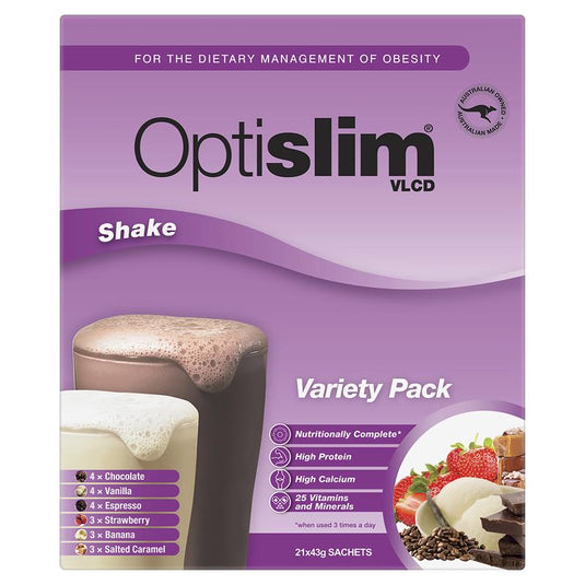 Optislim VLCD Meal Replacement Shake Variety Pack 21x43g Sachets