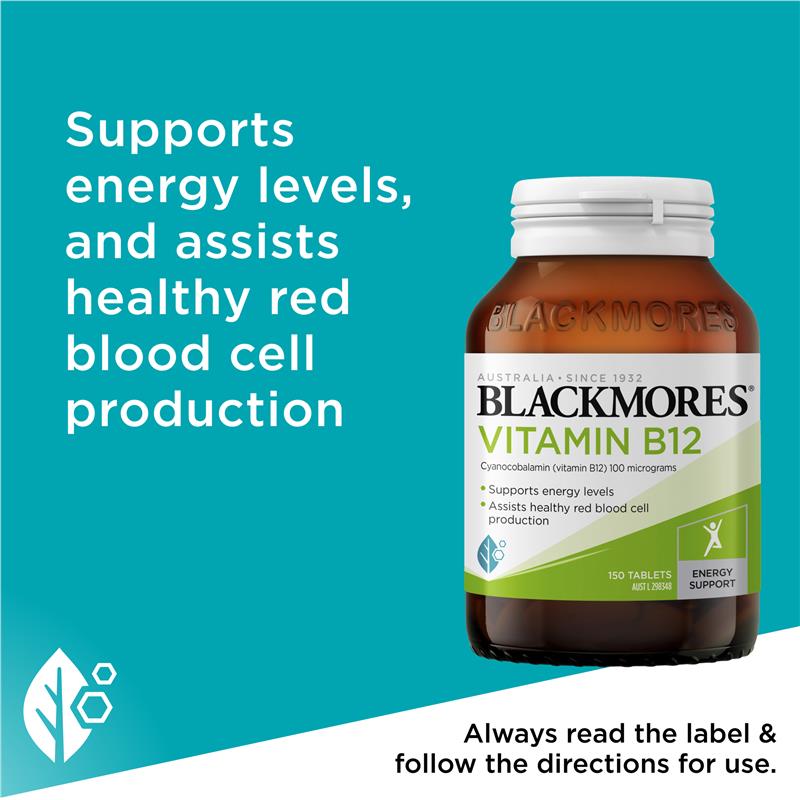 Load image into Gallery viewer, Blackmores B12 100MCG 150 Tablets
