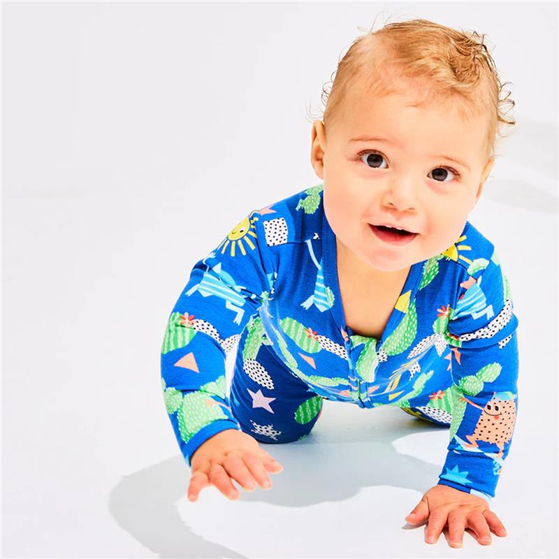 Load image into Gallery viewer, Bambi Mini Co. Wrigglesuit 0-3 Months Beaucoup Blue
