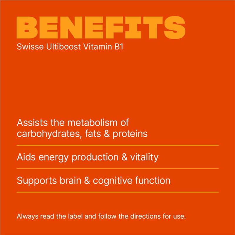 Load image into Gallery viewer, Swisse Ultiboost Vitamin B1 250mg 60 Tablets
