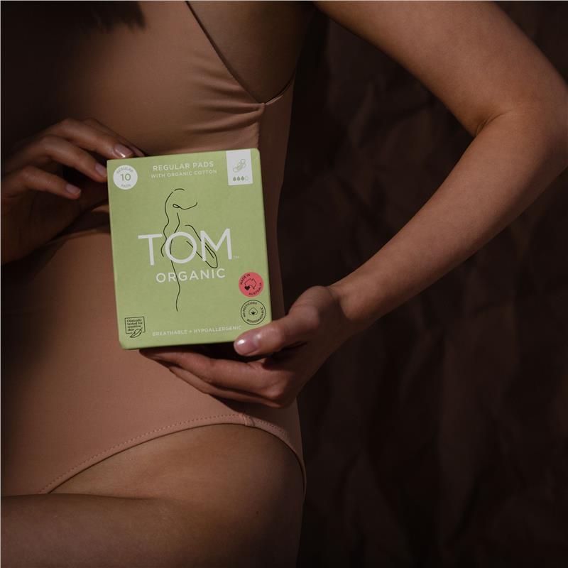 Load image into Gallery viewer, TOM Organic Ultra Thin Pads Regular 10 Pack
