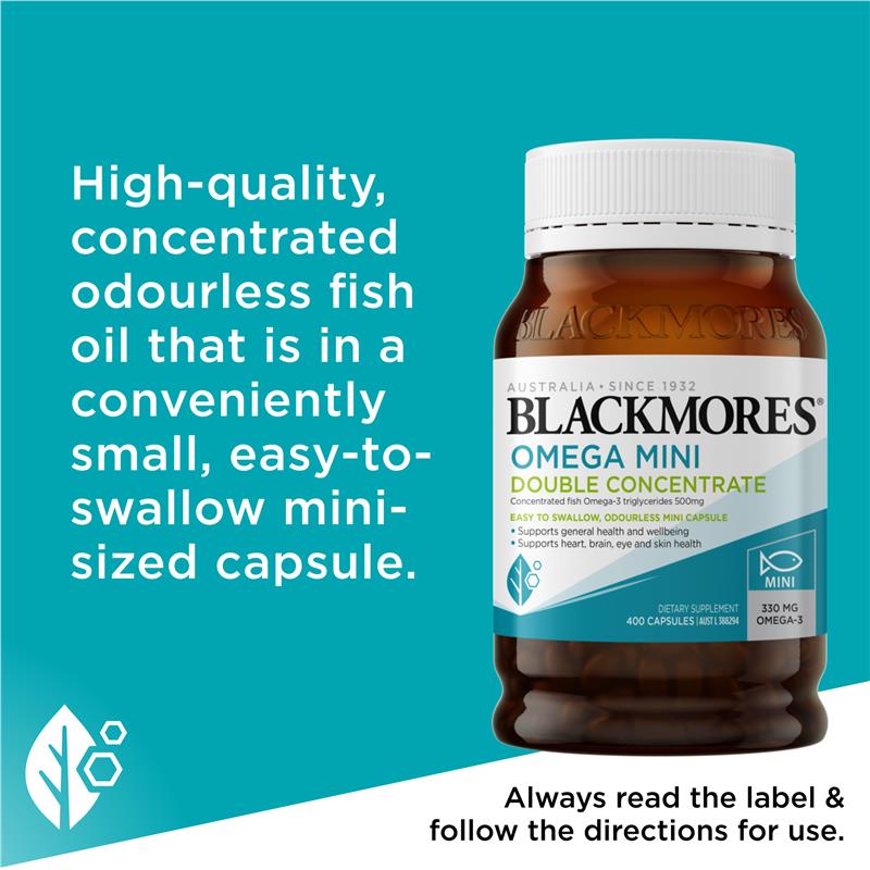 Load image into Gallery viewer, Blackmores Omega Mini Double Concentrate 400 Capsules
