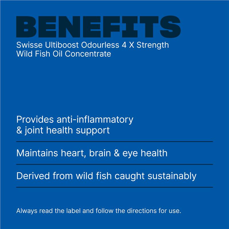Load image into Gallery viewer, Swisse Ultiboost 4 x Strength Wild Fish Oil Concentrate 60 Capsules
