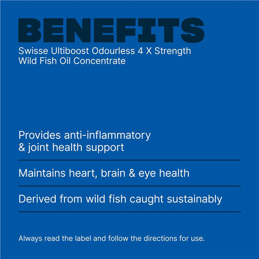 Swisse Ultiboost 4 x Strength Wild Fish Oil Concentrate 60 Capsules