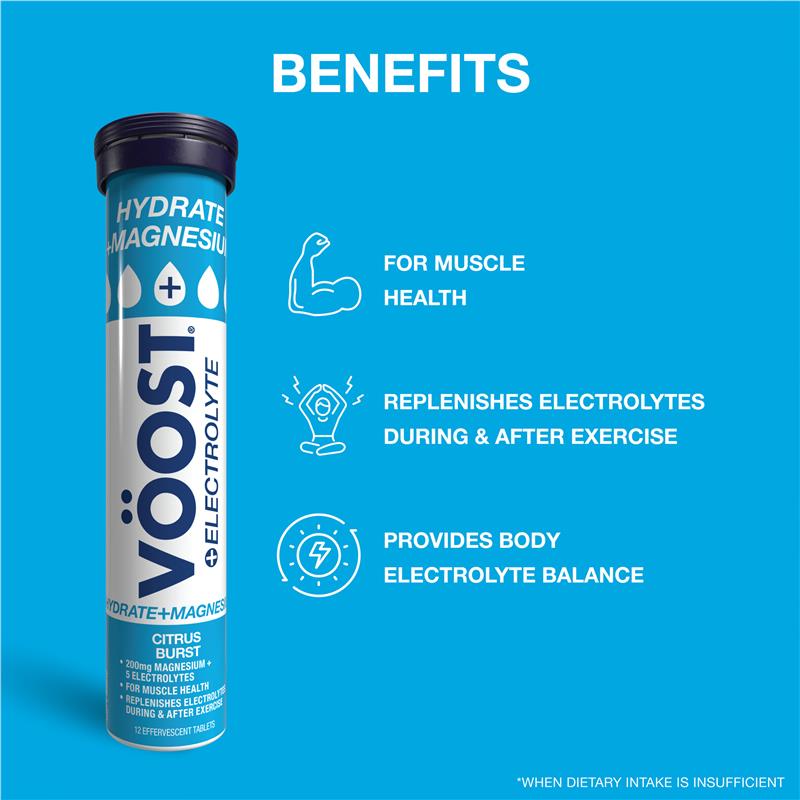 Load image into Gallery viewer, Voost Hydrate + Magnesium Citrus Burst Effervescent Tablets 12 Pack
