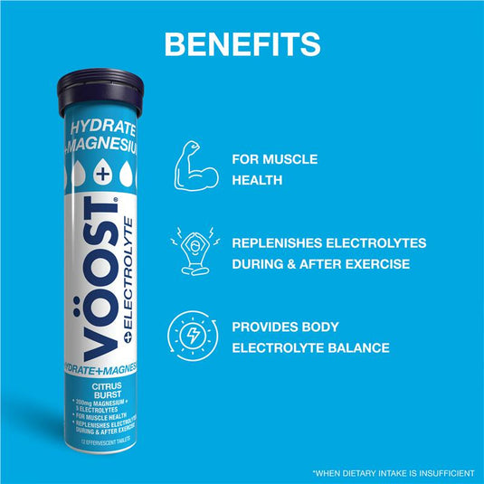 Voost Hydrate + Magnesium Citrus Burst Effervescent Tablets 12 Pack