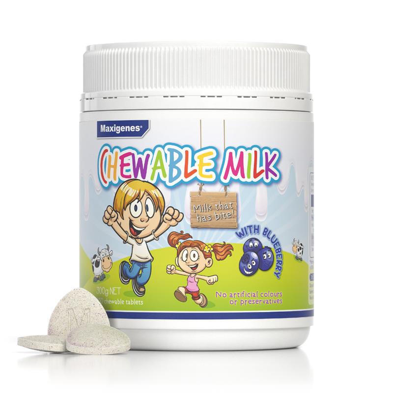 Load image into Gallery viewer, Maxigenes Chewable Milk With Blueberry 150 Tablets
