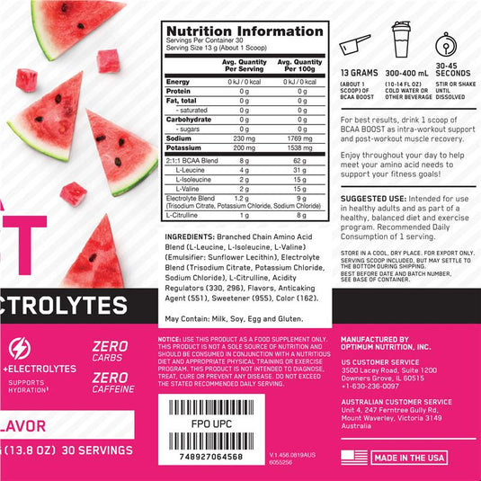 Optimum Nutrition BCAA Boost Watermelon 390g