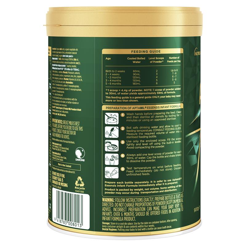 Load image into Gallery viewer, Aptamil Essensis Organic A2 Protein Milk 1 Premium Infant Formula From Birth to 6 Months 900g
