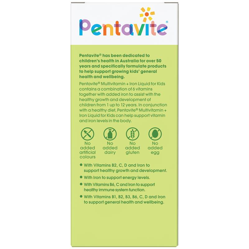 Load image into Gallery viewer, Pentavite Multivitamin + Iron Kids Liquid Lemon Lime 200ml NEW
