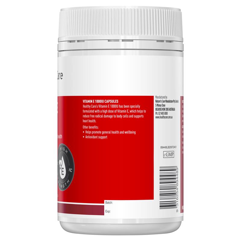 Load image into Gallery viewer, Healthy Care Vitamin E 1000IU 120 Capsules
