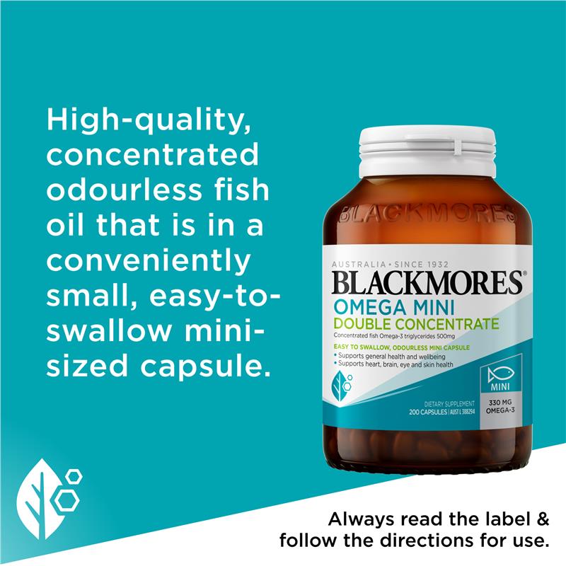 Load image into Gallery viewer, Blackmores Omega Mini Double Concentrate 200 Capsules
