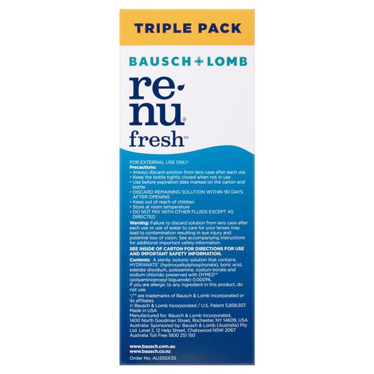 Bausch & Lomb Renu Fresh 3 For 2 355ml