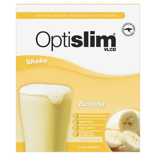 Optislim VLCD Meal Replacement Shake Banana 21x43g Sachets