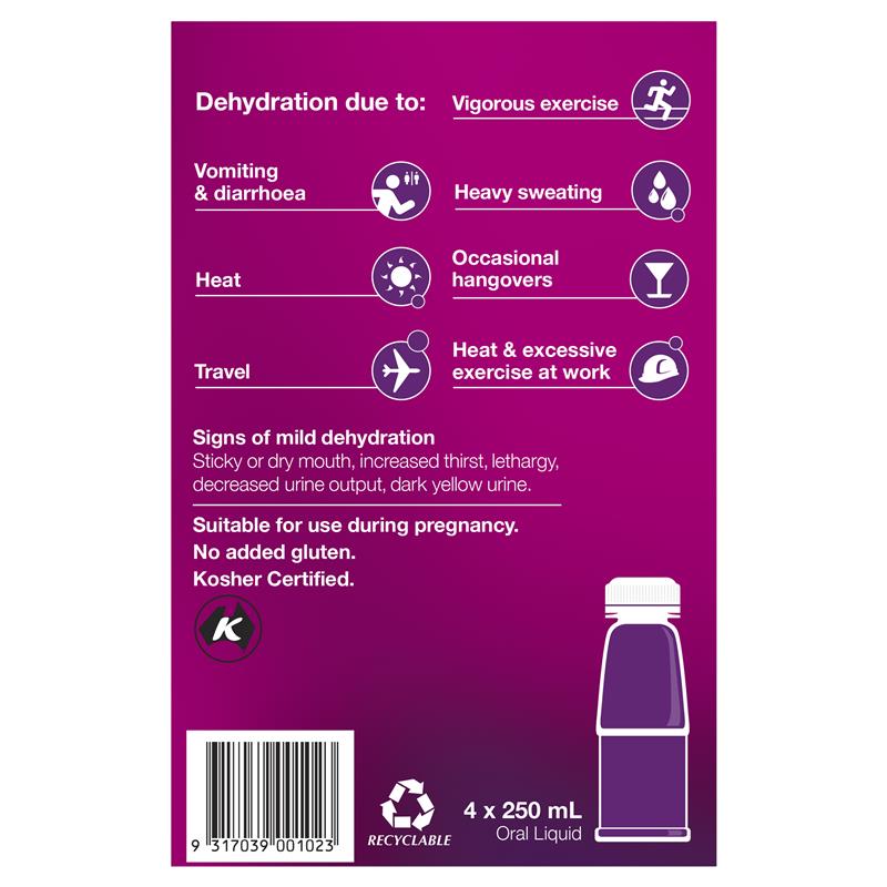 Load image into Gallery viewer, Hydralyte Electrolyte Apple Blackcurrant 4 Pack (4x250ml) Solution
