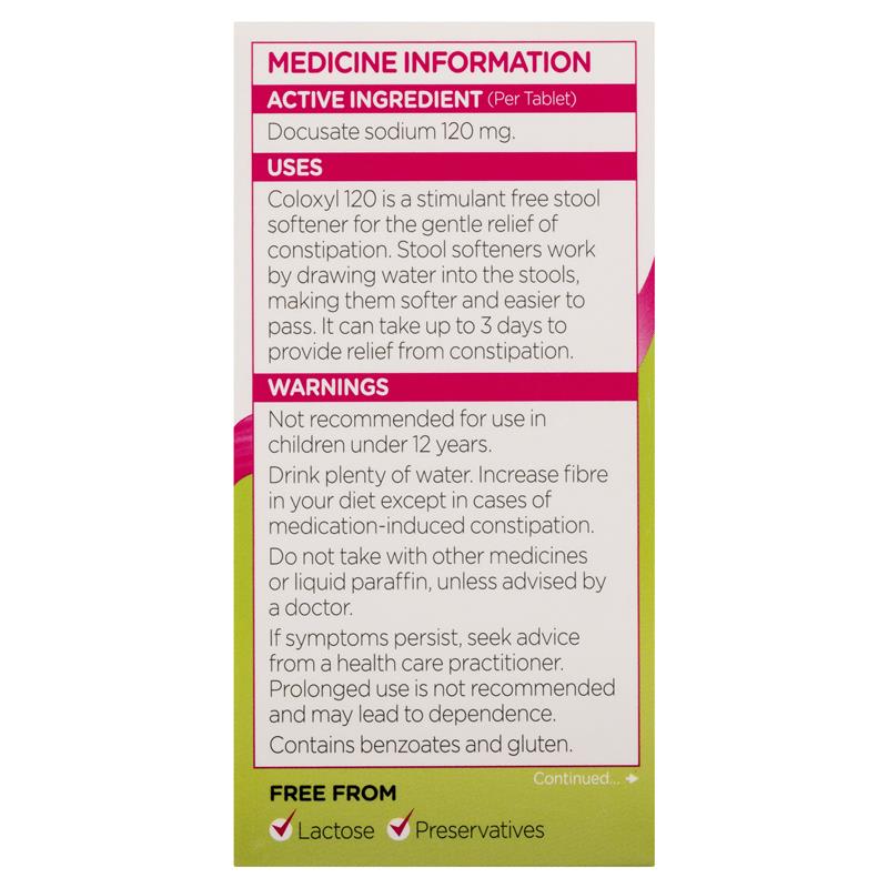 Load image into Gallery viewer, Coloxyl 120mg 100 Tablets Filmcoat
