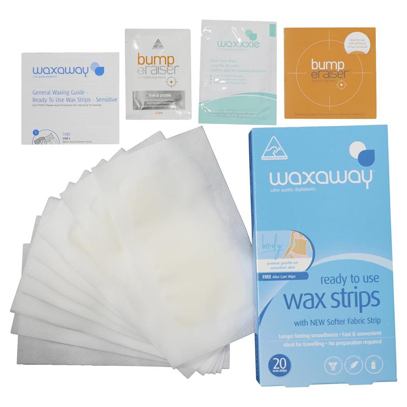Load image into Gallery viewer, Waxaway Ready To Use Sensitive Wax Body 20 Strips
