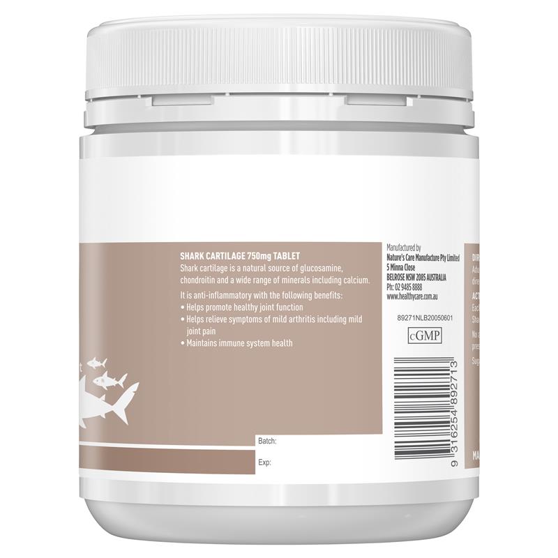 Load image into Gallery viewer, Healthy Care Shark Cartilage 750mg 200 Tablets
