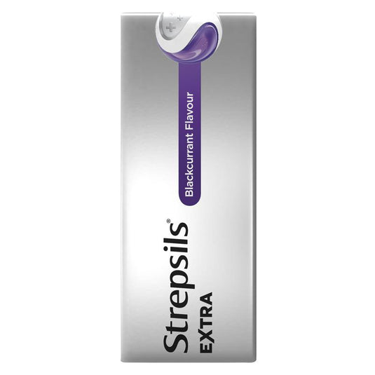 Strepsils Extra Blackcurrant Fast Numbing Sore Throat Pain Relief with Anaesthetic Lozenges 36pk