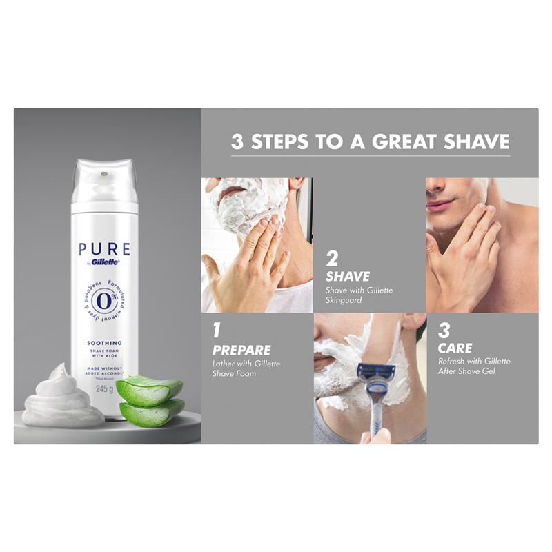 Load image into Gallery viewer, Gillette Pure Sensitive Shave Foam 245g
