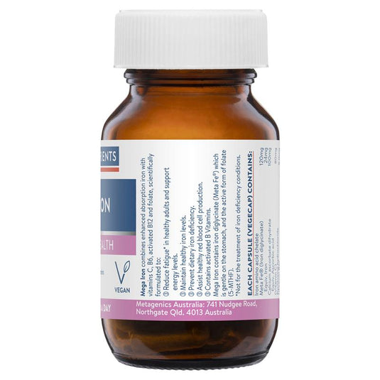 Ethical Nutrients Mega Iron with Activated B Vitamin 30 Capsules