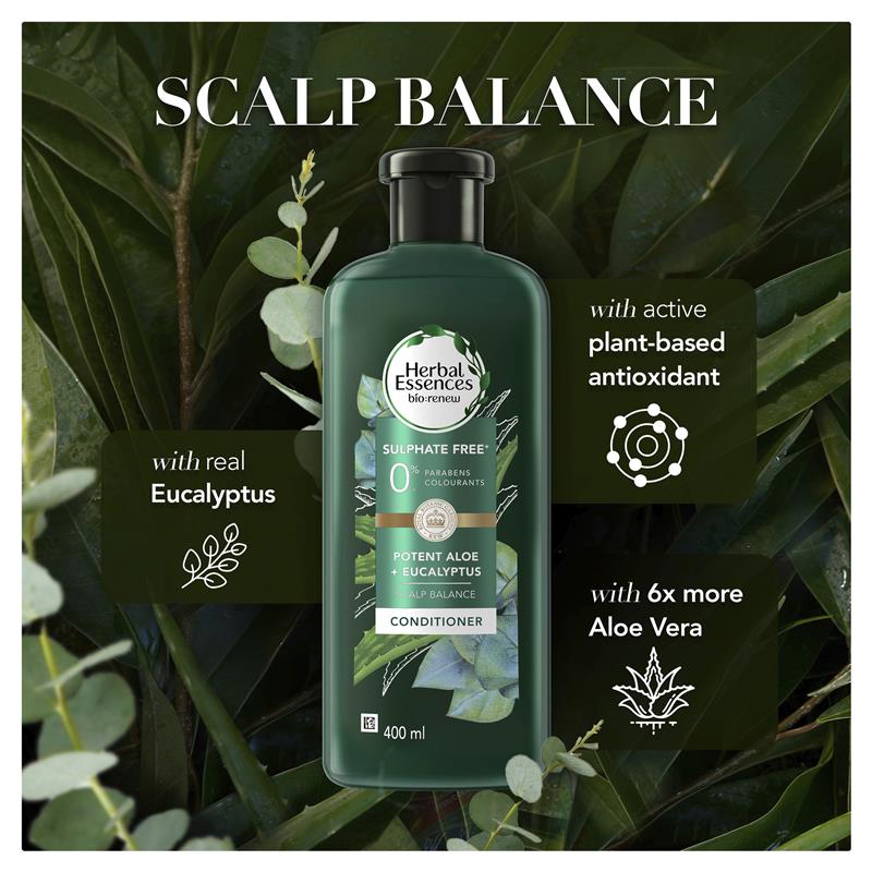 Load image into Gallery viewer, Herbal Essences Bio Renew Potent Aloe &amp; Eucalyptus Strength &amp; Moisture Conditioner 400ml
