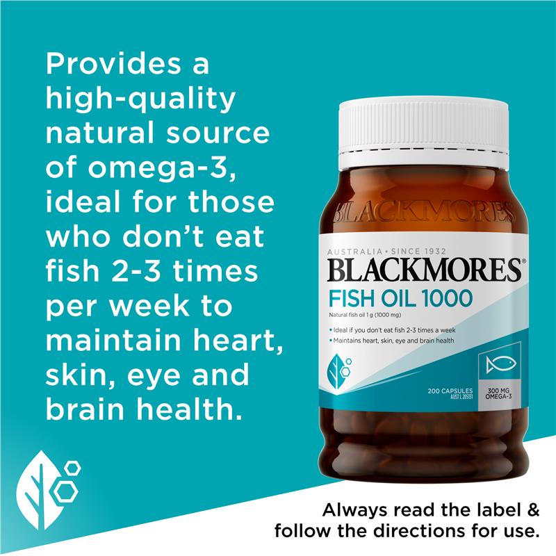 Load image into Gallery viewer, Blackmores Fish Oil 1000mg 200 Capsules
