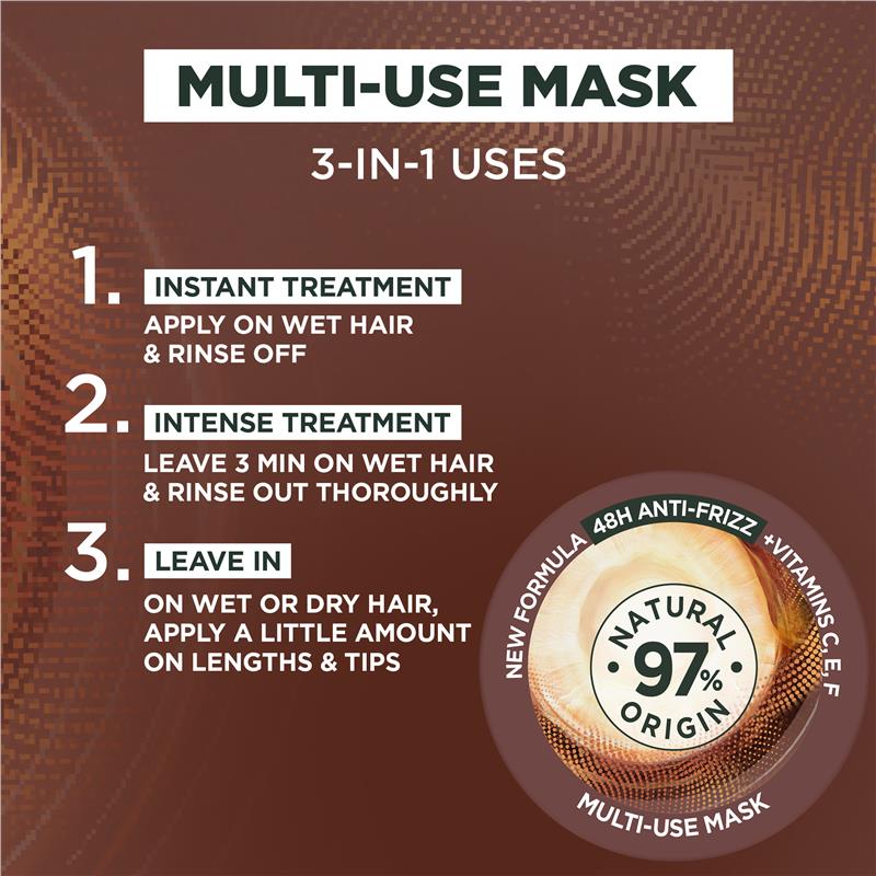 Load image into Gallery viewer, Garnier Fructis Hair Food Smoothing Macadamia 3-in-1 Mask Treatment for Dry &amp; Unruly Hair 390ml
