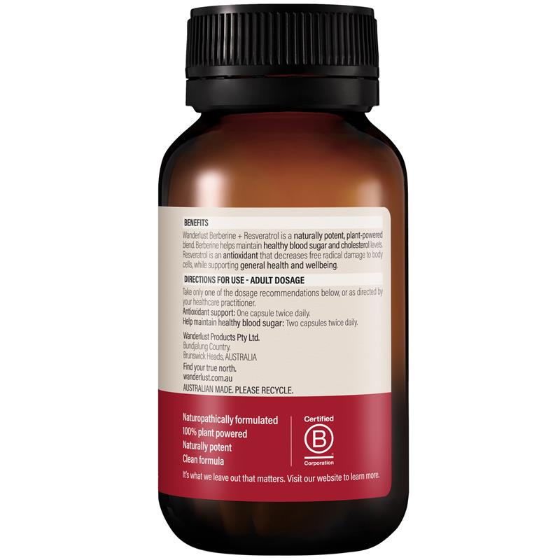 Load image into Gallery viewer, Wanderlust Berberine + Resveratrol 120 Capsules
