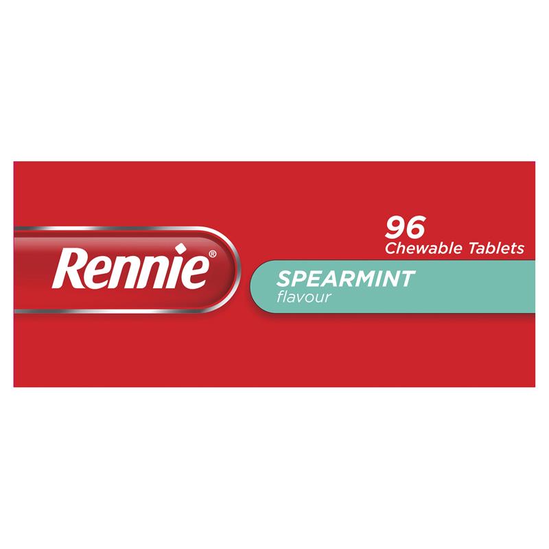 Load image into Gallery viewer, Rennie Indigestion and Heartburn Relief Spearmint 96 Chewable Tablets
