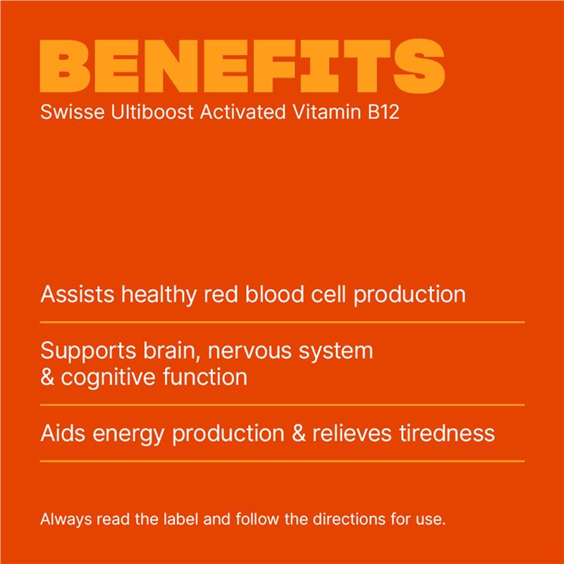 Load image into Gallery viewer, Swisse Ultiboost Activated Vitamin B12 (1000mcg) 60 Tablets
