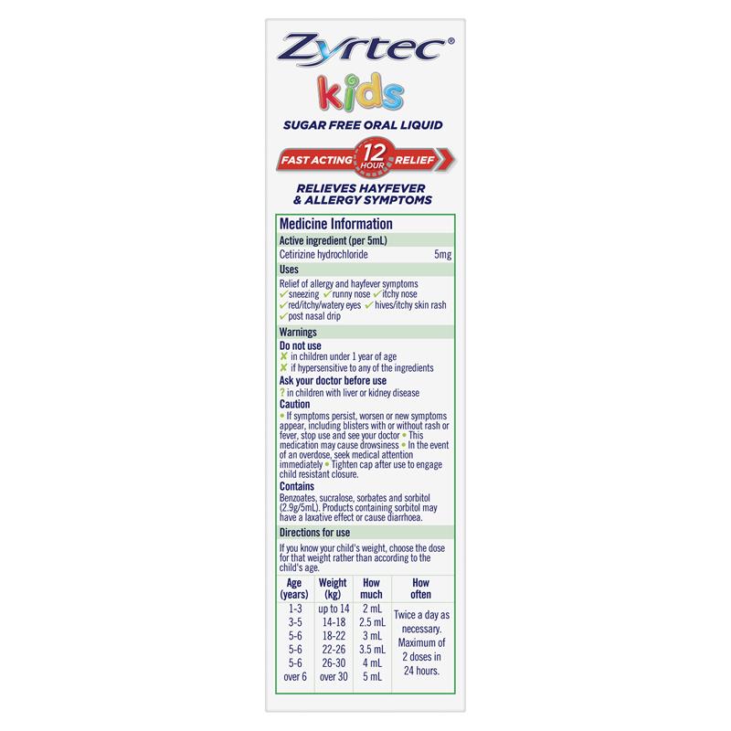 Load image into Gallery viewer, Zyrtec Kids Antihistamine Allergy &amp; Hayfever Oral Liquid Bubblegum 60ml
