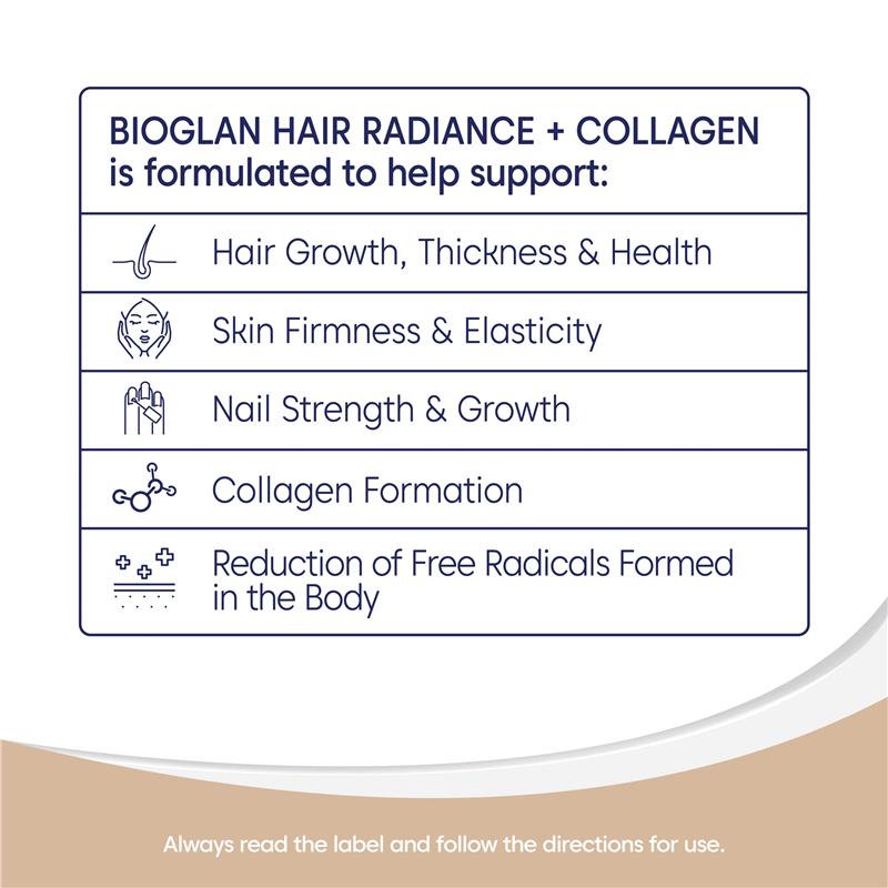 Load image into Gallery viewer, Bioglan Hair Radiance + Collagen 90 Capsules
