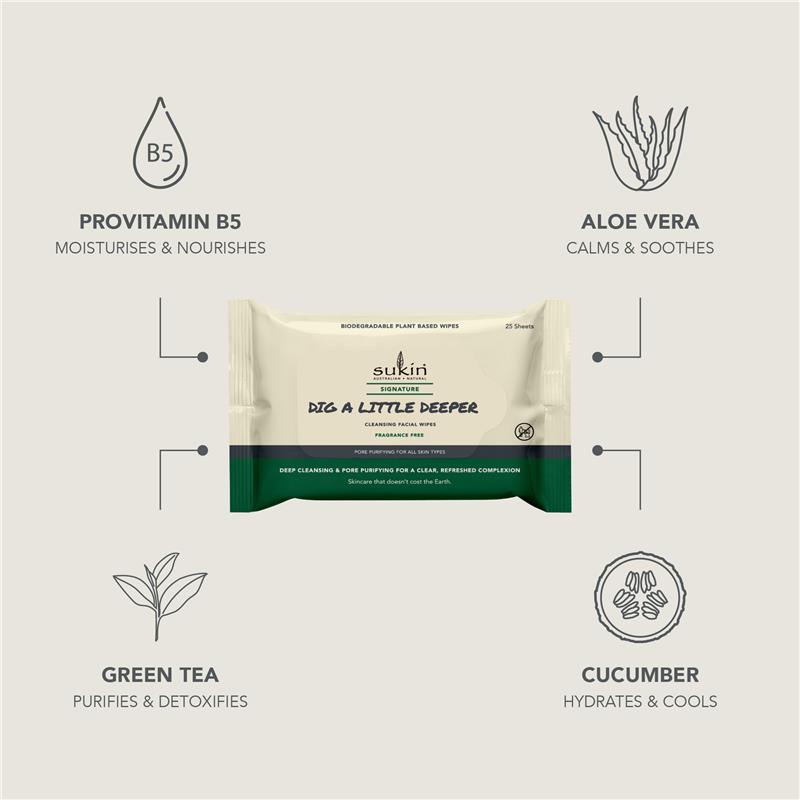 Load image into Gallery viewer, Sukin Signature Dig A Little Deeper Pore Purifying Wipes 25 Pack
