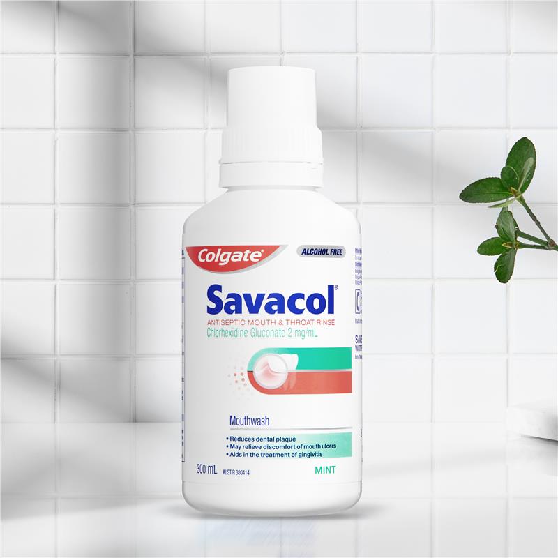 Load image into Gallery viewer, Colgate Savacol Alcohol Free Antiseptic Mouthwash 300mL
