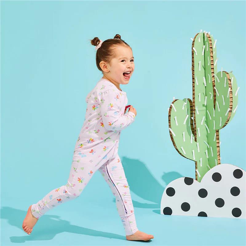 Load image into Gallery viewer, Bambi Mini Co. Wrigglesuit 6-12 Months (with Grippy Feet) Pink Festival Bloom
