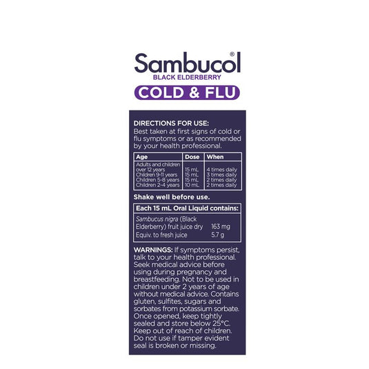 Sambucol Cold & Flu Syrup 120ml