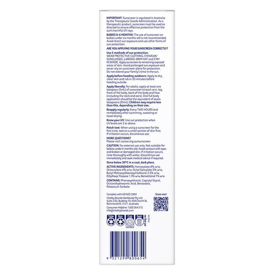 Cancer Council SPF50+ Ultra Sensitive Kids 150ml