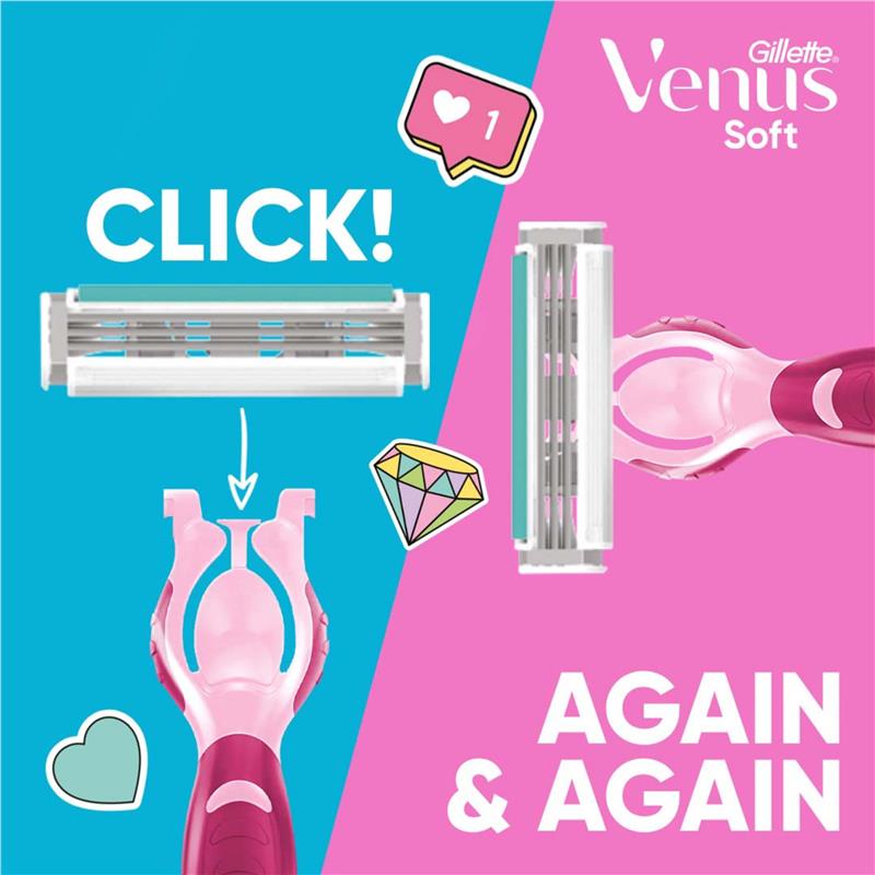 Load image into Gallery viewer, Gillette Venus Soft Hybrid Disposable Razors 4 Pack
