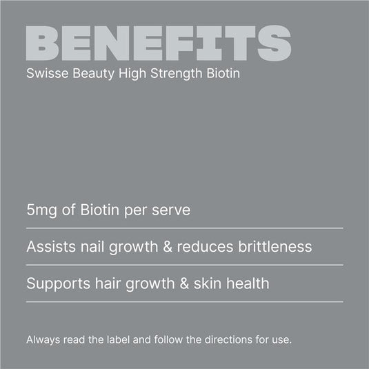 Swisse Beauty High Strength Biotin 5000mcg 100 Tablets