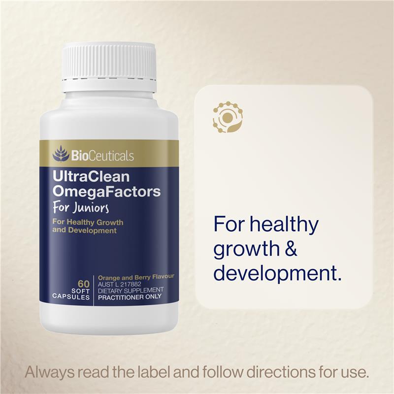 Load image into Gallery viewer, Bioceuticals UltraClean OmegaFactors For Juniors 60 Capsules
