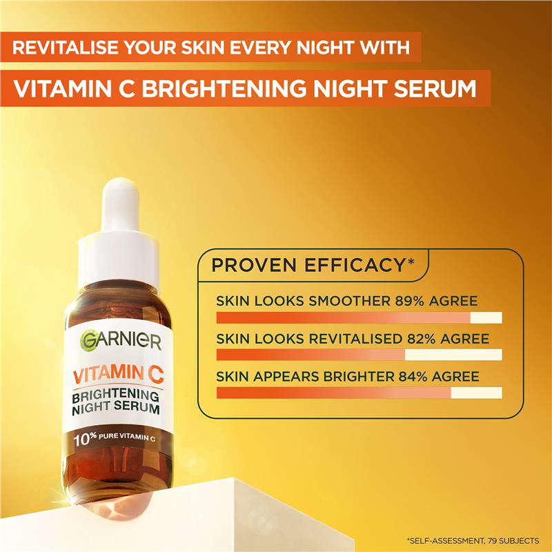 Load image into Gallery viewer, Garnier Skin Active Vitamin C Brightening Night Serum 30ml
