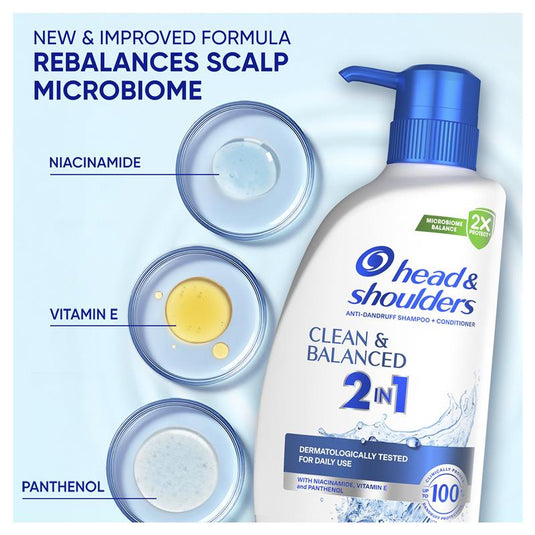 Head & Shoulders Clean & Balanced 2in1 Shampoo + Conditioner 750ml