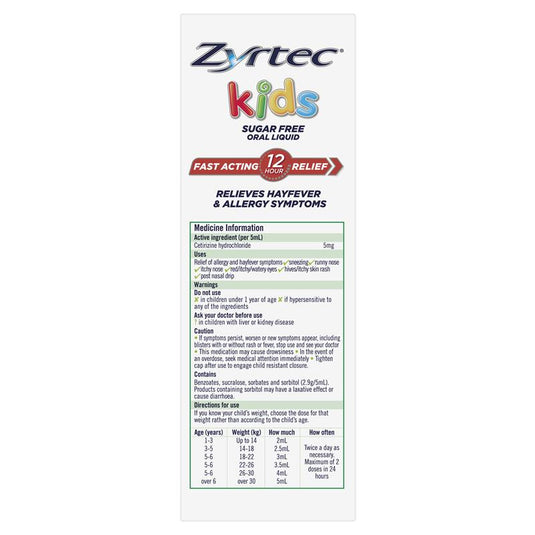 Zyrtec Kids Liquid Grape 240ml