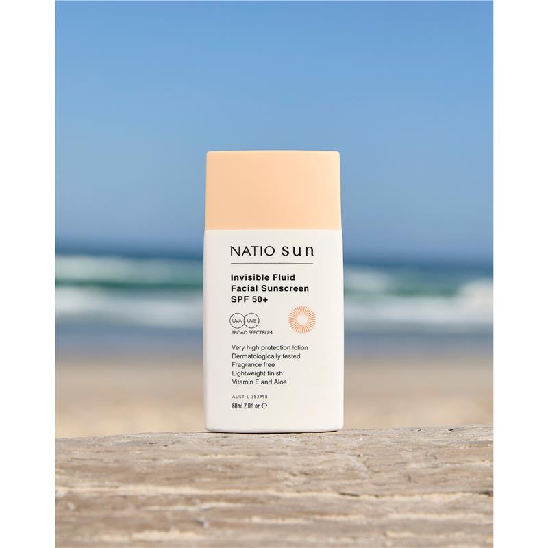 Load image into Gallery viewer, Natio Invisible Face Fluid Sunscreen SPF 50+ 60ml
