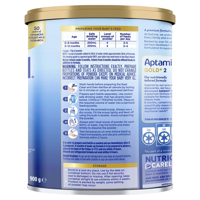 Load image into Gallery viewer, Aptamil Gold+ 2 Baby Follow-On Formula From 6-12 Months 900g
