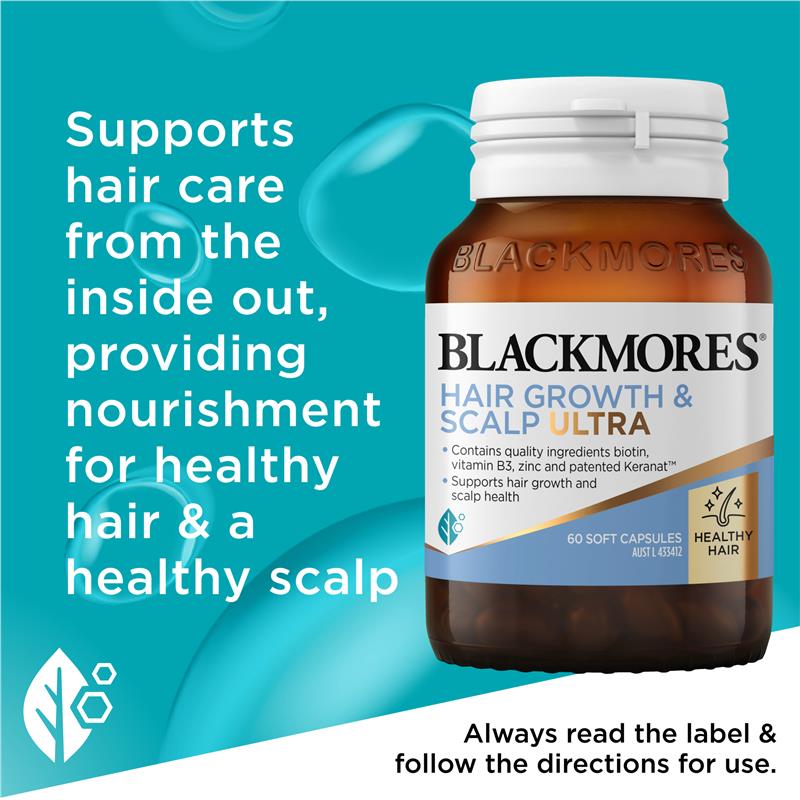 Load image into Gallery viewer, Blackmores Hair Growth+Scalp Ultra 60 Capsules

